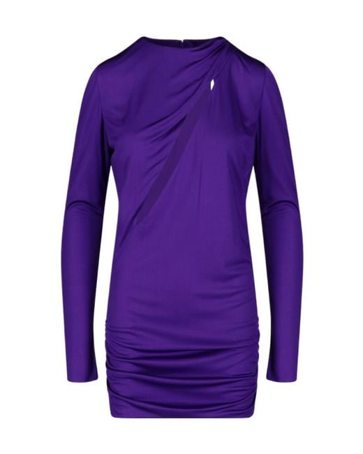 Versace Purple Cutout Detail Minidress