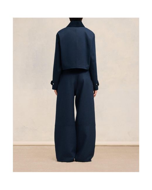 AMI Blue Ami Long Sleeved Short Jacket