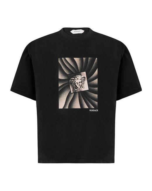 Versace Black Printed T-Shirt for men