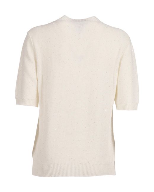 Fabiana Filippi White Short-Sleeved Crewneck Jumper