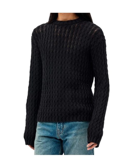 Ann Demeulemeester Black Areld Chunky-Knit Cotton Sweater for men