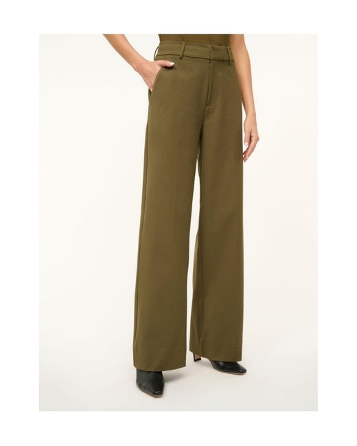 Staud Green Belt-Loop Casual Pants