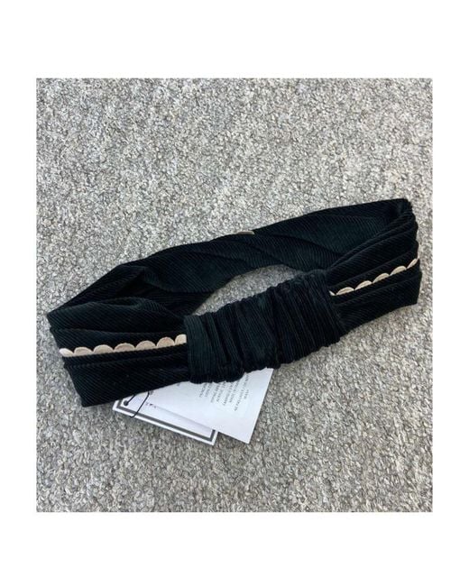 Maison Michel Blue Logo Patch Hair Band