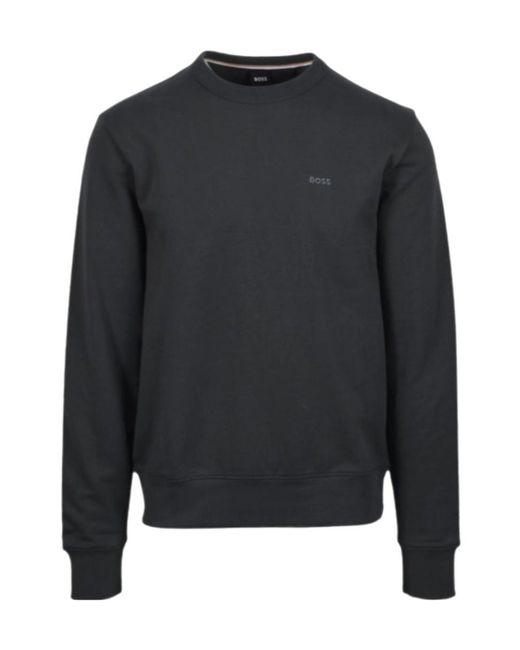 Boss Black Crew Neck Long-Sleeved Sweatshirt for men
