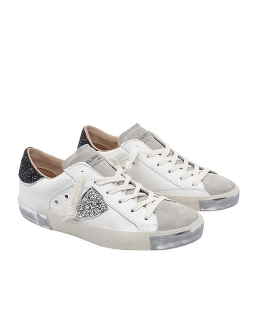 Philippe Model White Lace-Up Sneakers