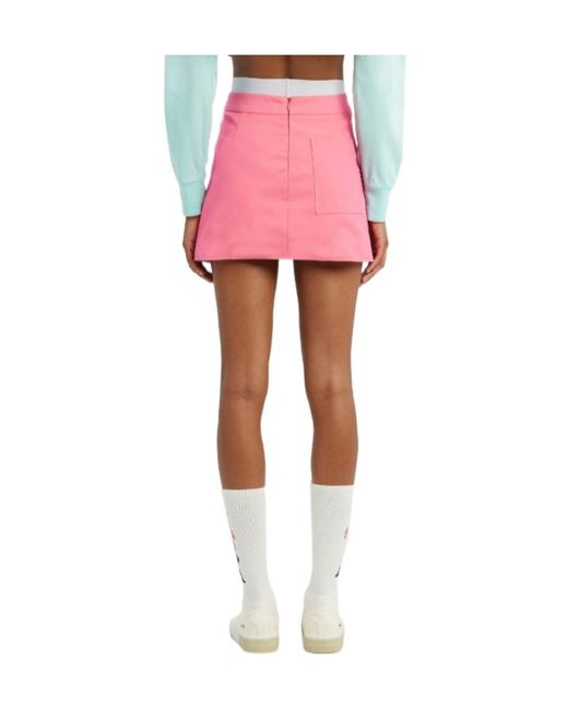 Palm Angels Pink High Waist A-Line Mini Skirt