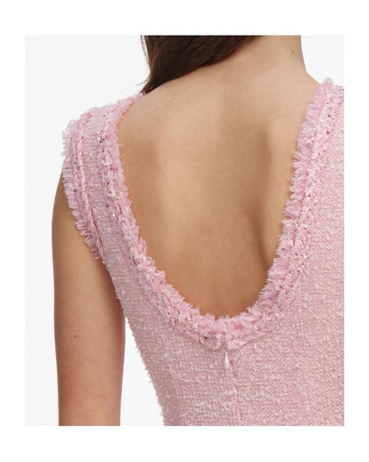 Self-Portrait Pink Textured Sleeveless Mini Dress