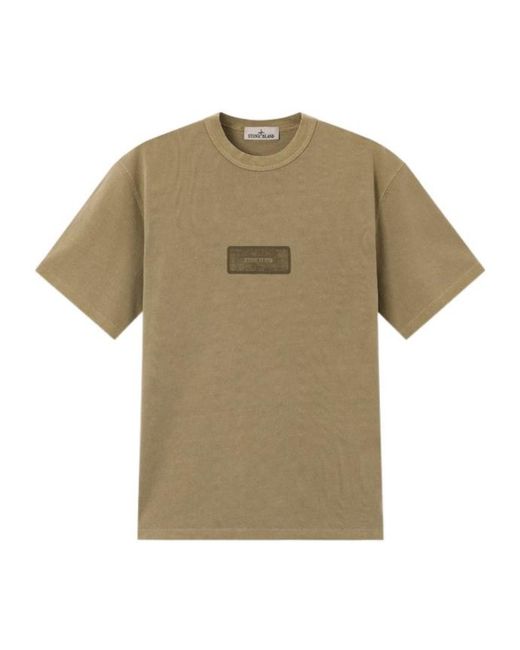 Stone Island Natural Regular-Fit T-Shirt With Rectangular Print for men