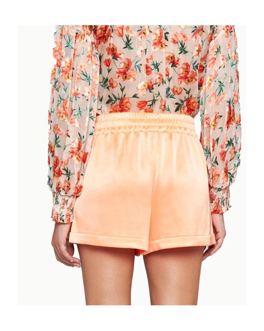 Alice + Olivia Orange Alice Olivia Pleated Shorts
