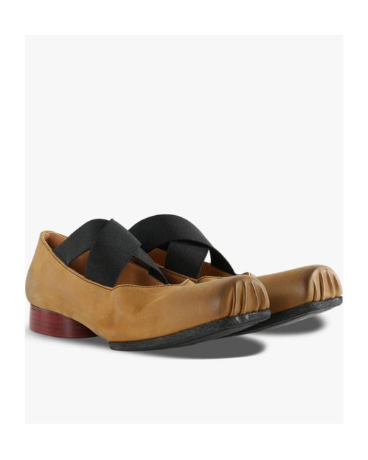 Uma Wang Brown Square-Toe Ballet Flats