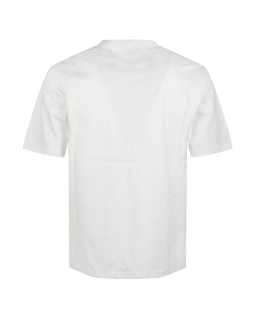 C P Company White Metropolis Series Logo-Patch T-Shirt for men