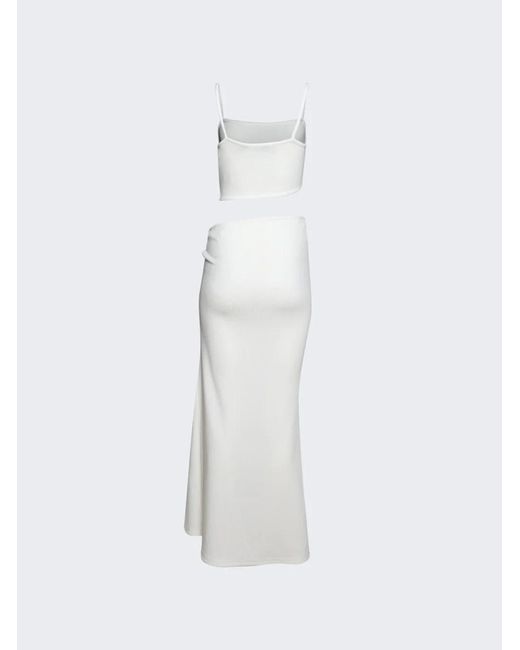 Christopher Esber White Mineral Stone Separation Tank Dress
