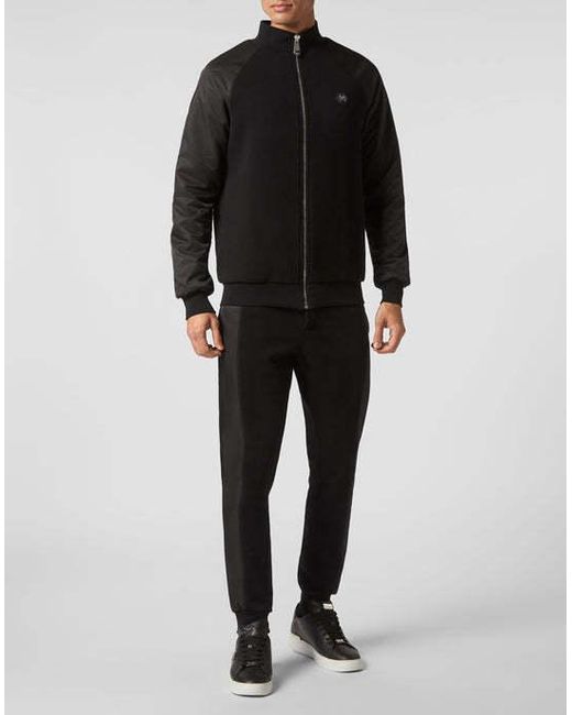 Philipp Plein Black Long-Sleeved Sportswear And Trouser Sets for men