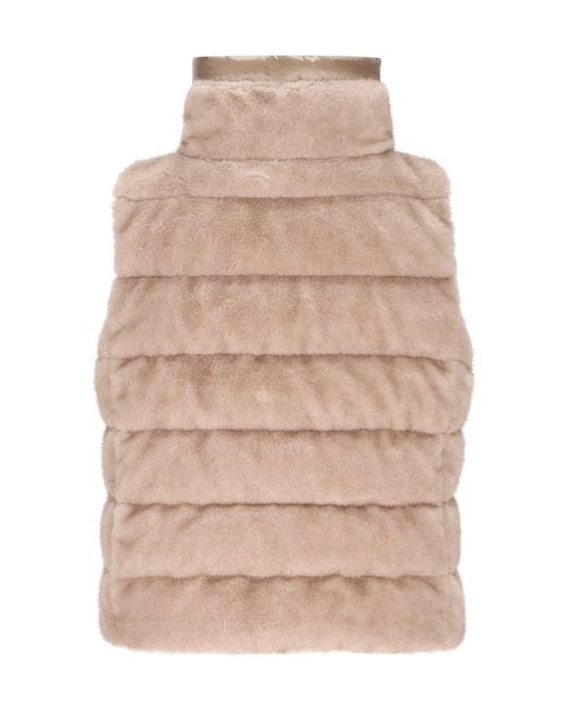 Herno Natural Zip-Up Sleeveless Down Jacket