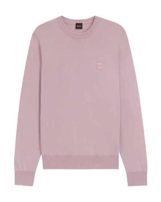 Boss Pink Long Sleeve Sweater for men