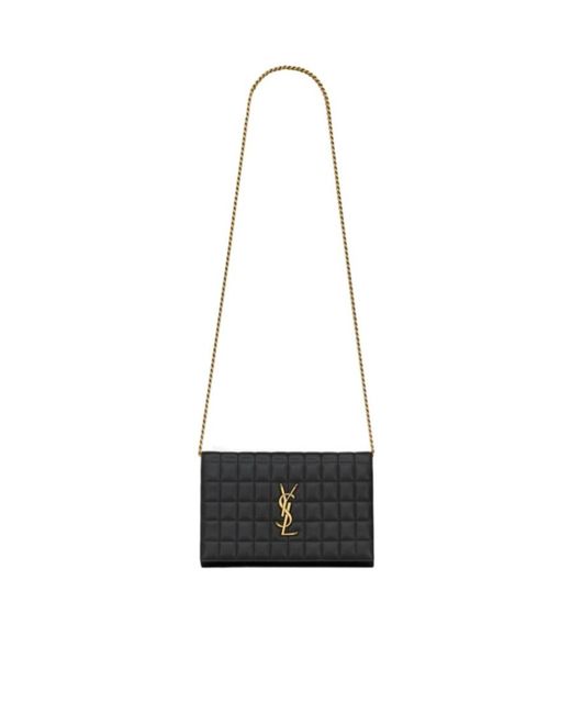 Saint Laurent White Cassandre Matelassé Carre Crossbody Bag