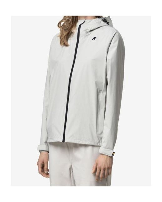 K-Way Gray Charmain Travel Hooded Jacket for men