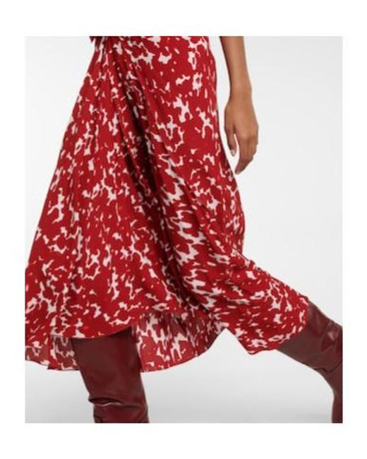 Altuzarra Red Kalliope Crepe Midi Skirt