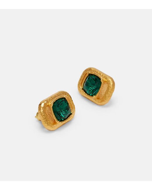 Oscar de la Renta Multicolor Crystal-Embellished Earrings