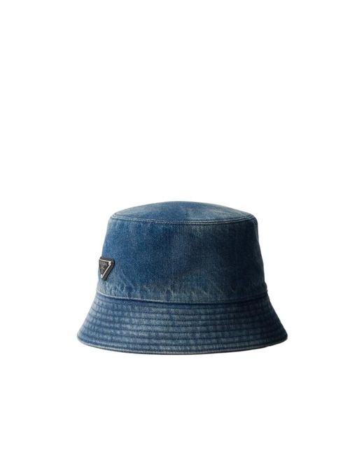 Prada Blue Denim Bucket Hat for men
