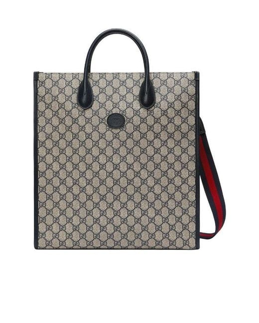 Gucci Gray Gg Supreme Tote Bag for men