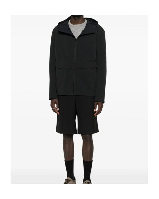 Veilance Black Hooded Zip-Up Jacket for men