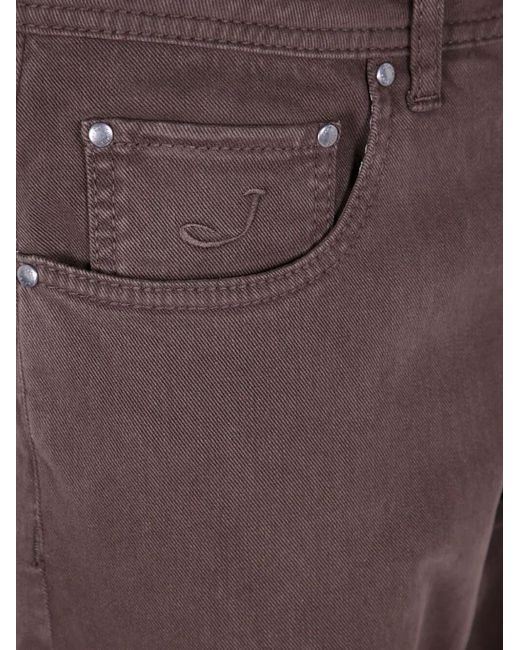 Jacob Cohen Brown Logo Patch Pocket-Detail Trousers for men