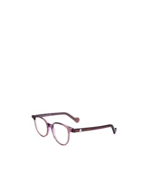 Moncler White Eyewear Round Frame Glasses