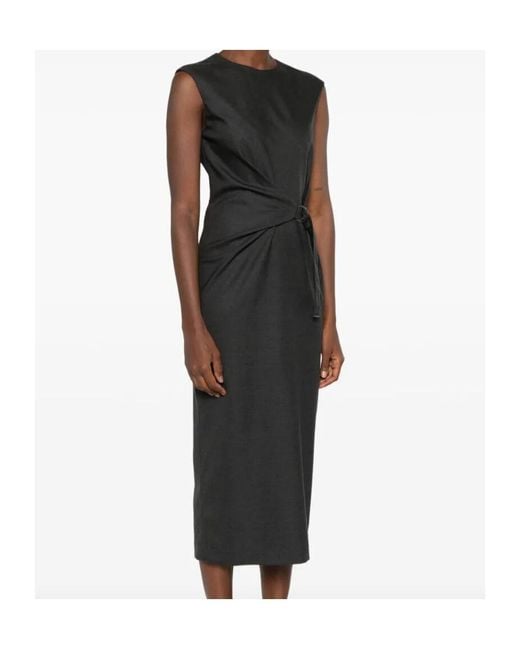 Brunello Cucinelli Black Sleeveless Midi Dress
