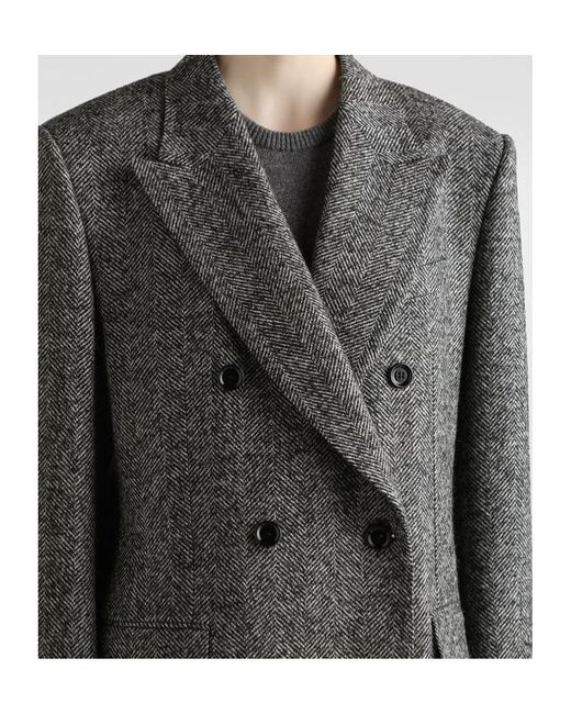 Dolce & Gabbana Gray Double-Breasted Long Sleeved Jacket