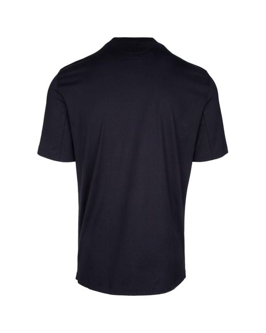 Brunello Cucinelli Black Crewneck Short-Sleeved T-Shirt for men