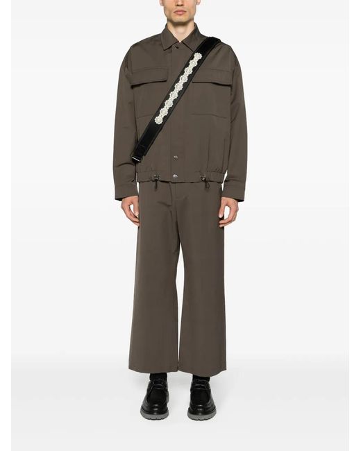 Nanushka Gray Drawstring Straight-Leg Trousers for men
