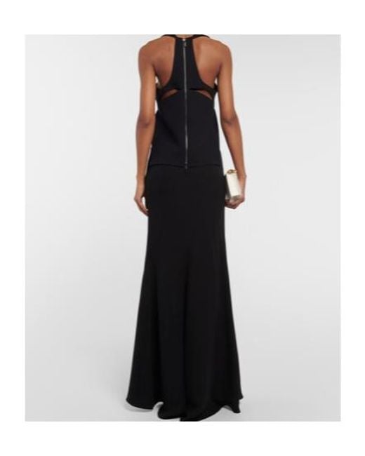 Maticevski Black Cross Leaf Halterneck Cutout Top
