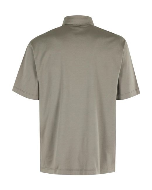 Roberto Collina Gray Button-Down Short Sleeve Polo Shirt for men