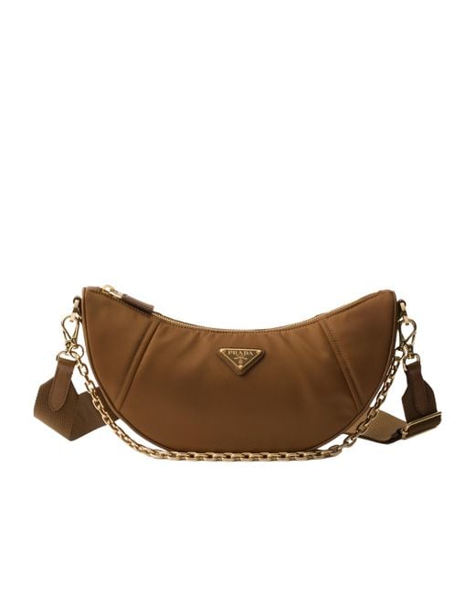 Prada Brown Re-Nylon Demi-Lune Shoulder Bag