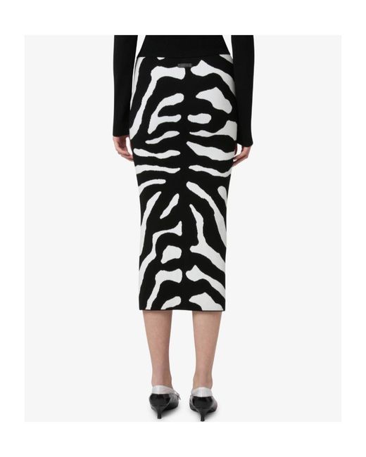 Moschino Black Printed Stretch Skirt