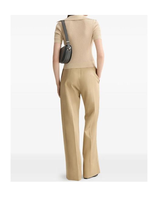 Patou Natural Ribbed Polo Knitted Top