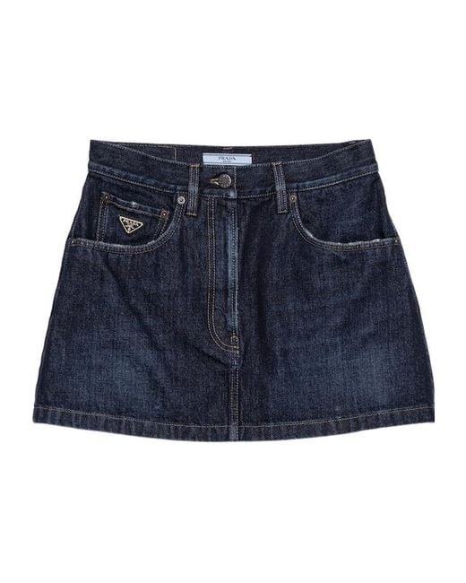Prada Blue Denim Miniskirt