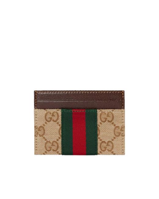 Gucci Multicolor Gg Web Card Holder Wallet for men