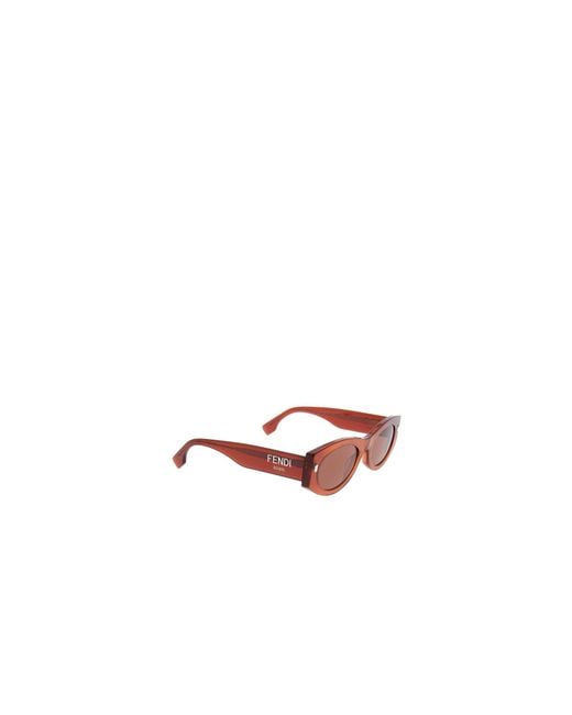 Fendi Pink Eyewear Oval Frame Sunglasses