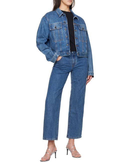Khaite Blue Saunder Buttoned Denim Jacket