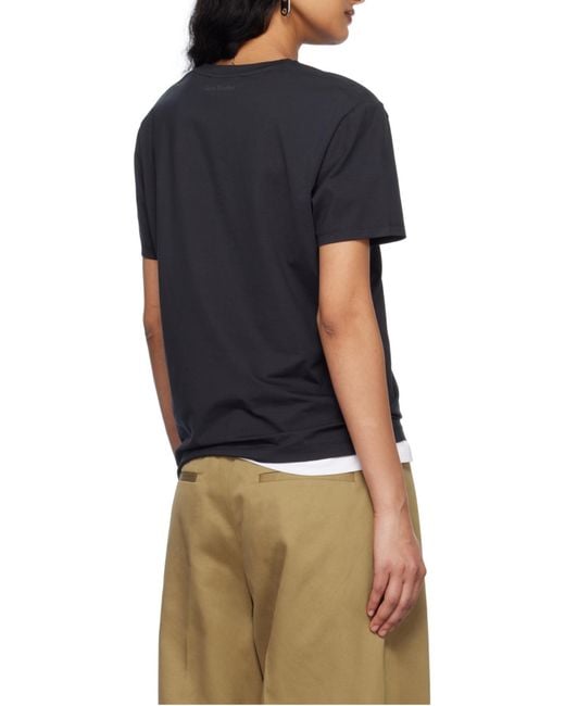 Acne Black Regular Fit T-Shirt for men