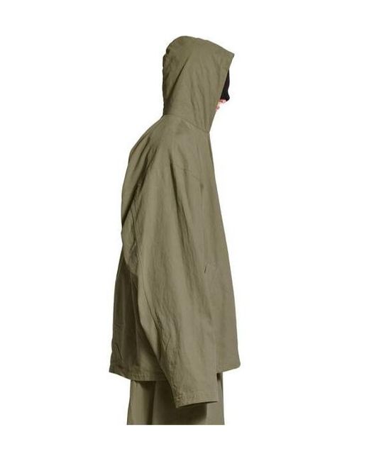 Balenciaga Green Zip-Up Hooded Jacket for men