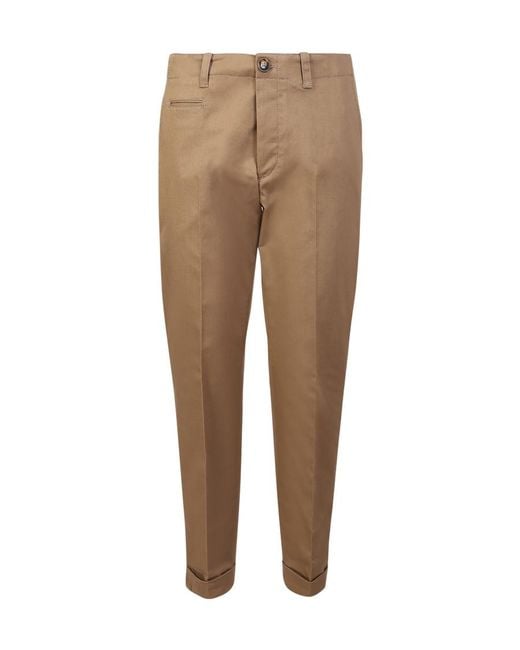 Pt Pantaloni Natural Pt Torino Buckle Accent Trousers for men