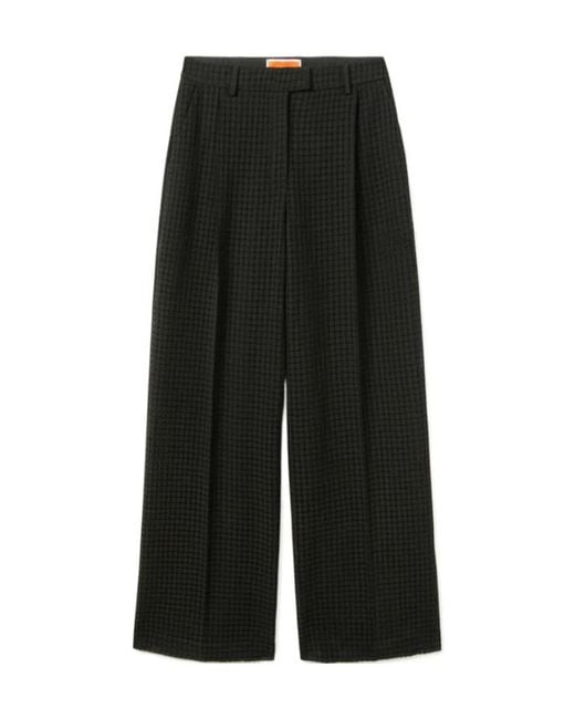 LaDoubleJ Black Grid-Pattern Cotton Trousers