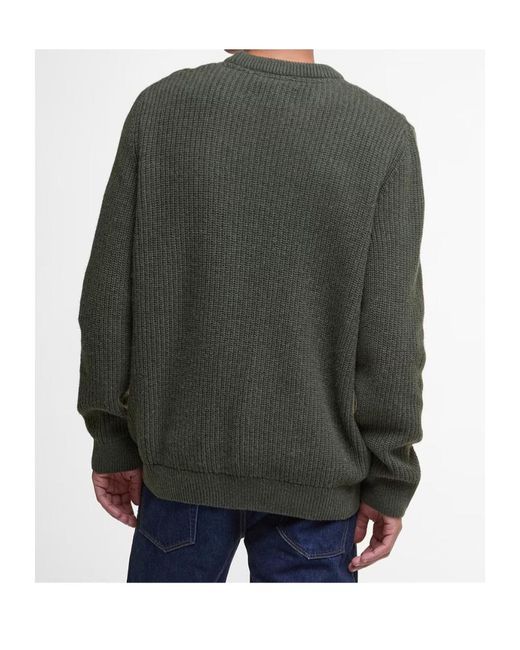 Barbour Green Crew Neck Sweater for men