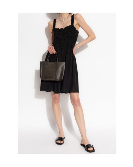 Tory Burch Black Smocked Strap Dress