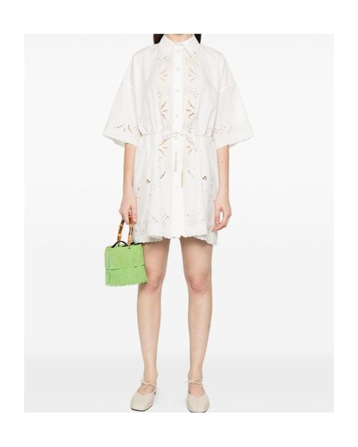 Forte_forte White Floral Embroidered Dress