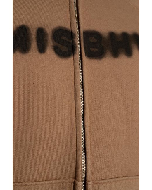 M I S B H V Natural Logo-Printed Zip-Up Hoodie for men