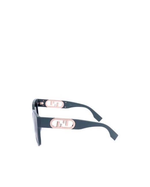 Fendi Blue Eyewear Square Frame Sunglasses